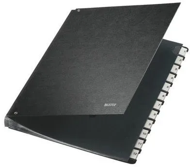 LEITZ Pultordner Hartkarton 58120095 schwarz 12 F&auml;cher