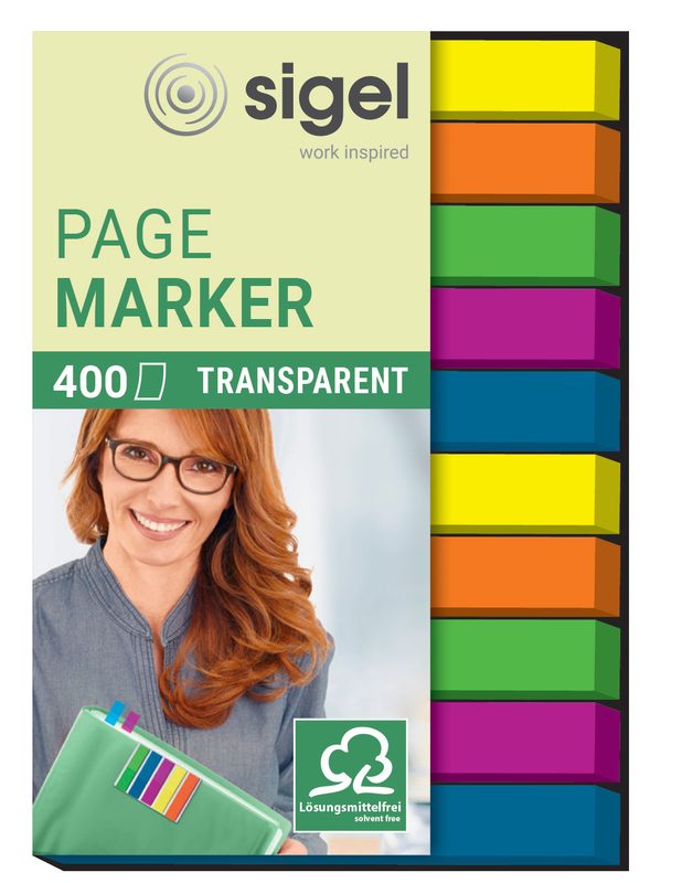 Sigel Haftmarker HN617 400 St./Pack. Grün, Blau, Violett, Gelb, Orange