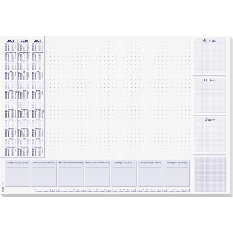 SIGEL Schreibunt. Lilac 3J.59.5x41cm HO355 weiss, D/E/NL, MO-SO 30Bl.