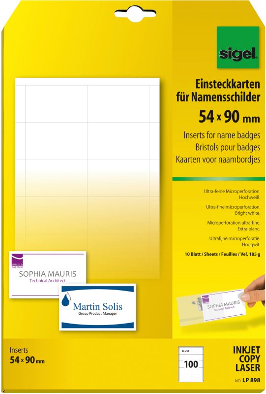 SIGEL Namensschild LP898 54x90mm 100 St&uuml;ck