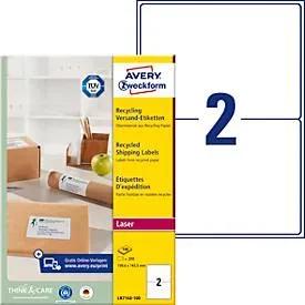 AVERY ZWECKFORM Adressetiketten 199,6x143,5mm LR7168100 recycling 200 St&uuml;ck