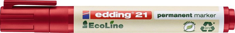 Edding Permanentmarker edding 21 permanent marker EcoLine Rot wasserfest: Ja 4-21002