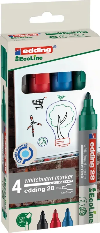 EDDING Boardmarker 28 EcoLine 1.5-3mm 28-E4 4-farbig ass.