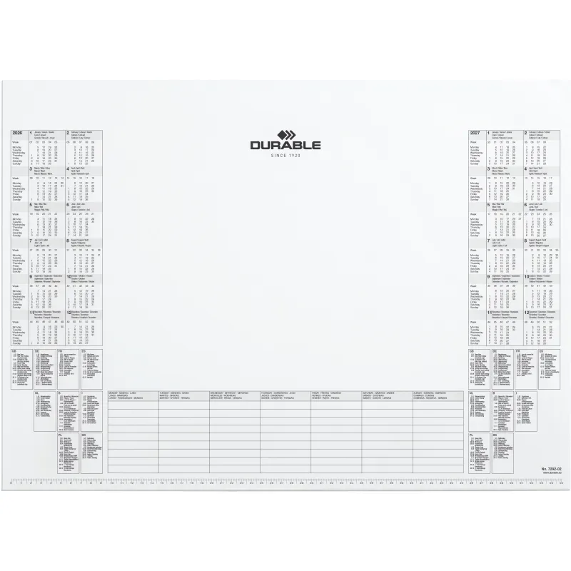 DURABLE Schreibunterlage 57x41cm 7292-02 Kalenderblock, 2021-2022