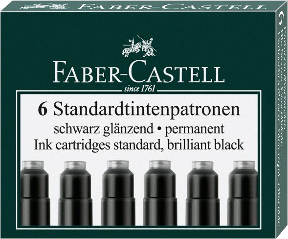 FABER-CASTELL Tintenpatrone 185507 schwarz 6 St&uuml;ck