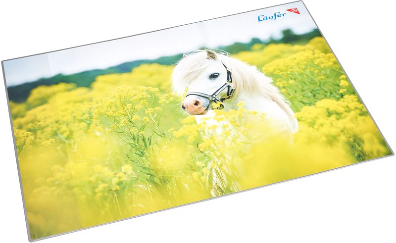 L&Auml;UFER Schreibunterlage 46651 Pferd im Rapsfeld 53x40cm