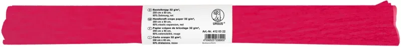 URSUS Bastelkrepp 50cmx2,5m 4120322 32g, rot