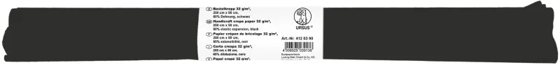 URSUS Bastelkrepp 50cmx2,5m 4120390 32g, schwarz