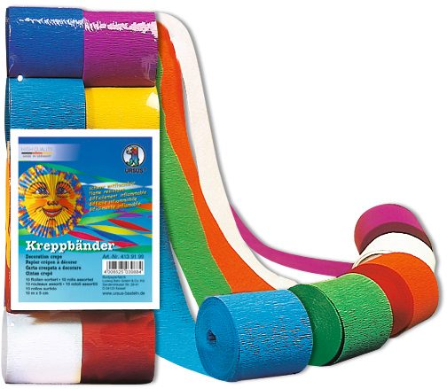 URSUS Kreppband 5x10cm 4139199 36g, ass. 10 Rollen