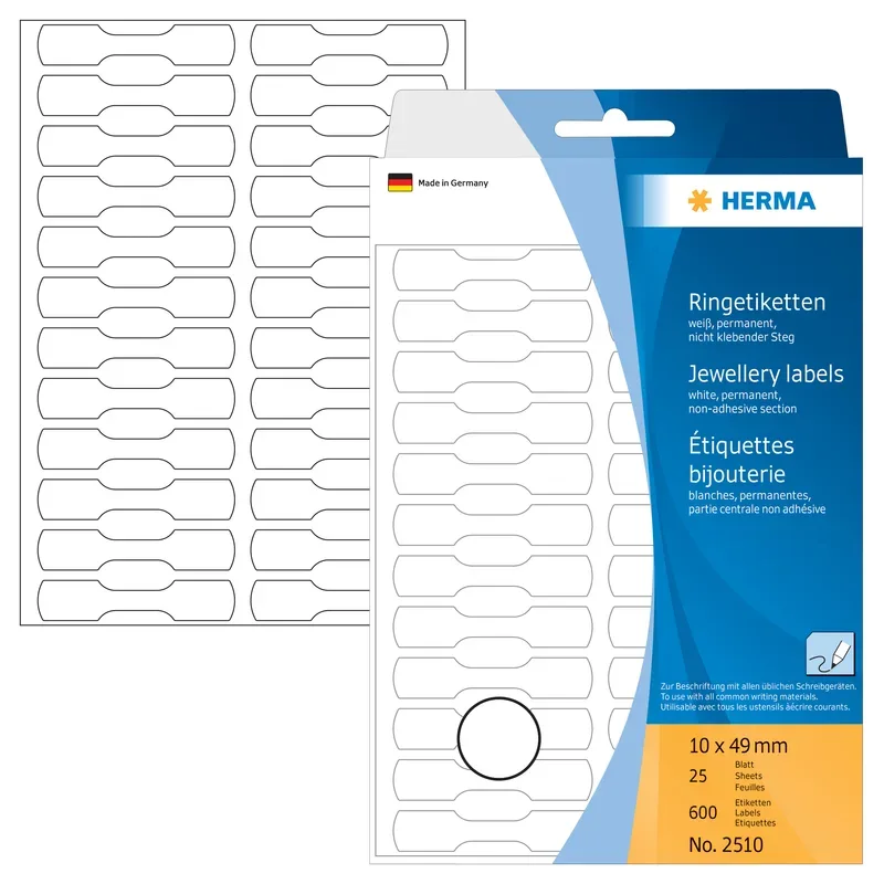 HERMA Ringetiketten 49x10mm 2510 weiss 600 St&uuml;ck