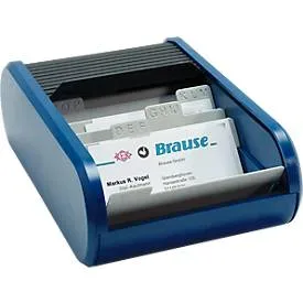 HELIT Visitenkartenbox H6218093 schwarz/blau 67x136x240mm