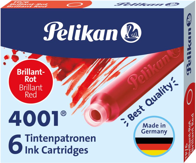 PELIKAN Tinte 4001 TP/6 301192 brillantrot 6 St&uuml;ck