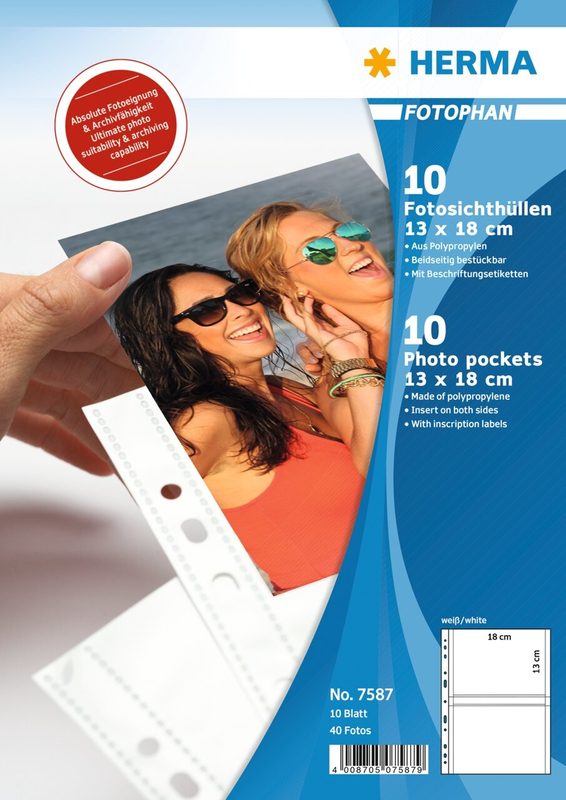 HERMA Fotophan Sichth&uuml;llen 13x18cm 7587 4 St&uuml;ck/10 Blatt