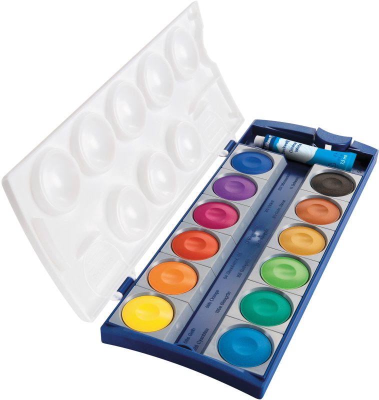 PELIKAN Deckfarben 735K/12 12 Farben Deckweiss