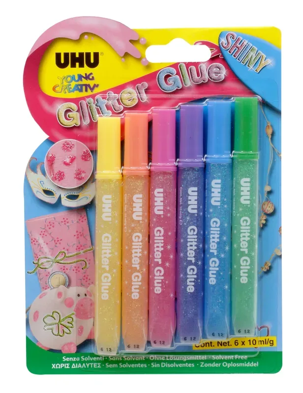 UHU Glitter Glue Shiny 39110 6 St&uuml;ck