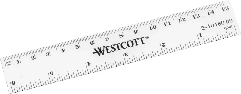 WESTCOTT Kunststofflineal 15cm E-1018000 cm/inch Skala