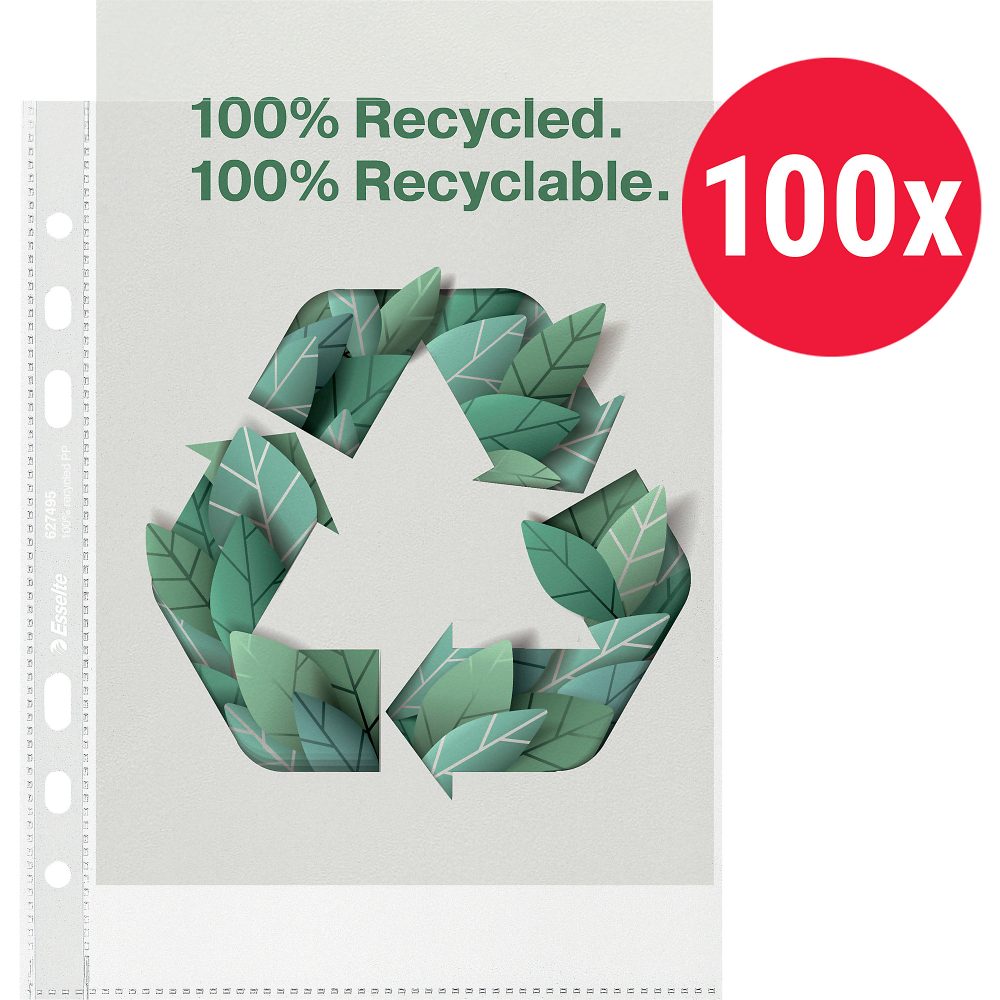 LEITZ Sichth&uuml;lle PP Recycle A5 627495 transparent, 70my 100 St&uuml;ck