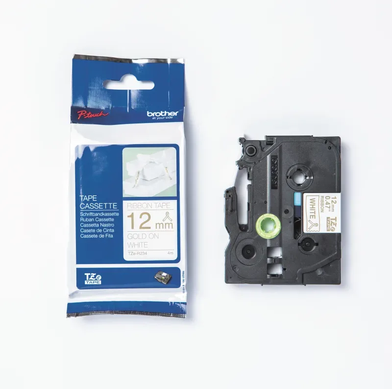 PTOUCH Band, laminiert gold/weiss TZe-R234 PT-DV600VP 12 mm