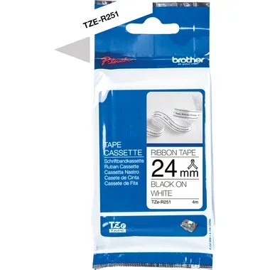 PTOUCH Band schwarz/weiss TZE-R251 Tze Ger&auml;te 24mm