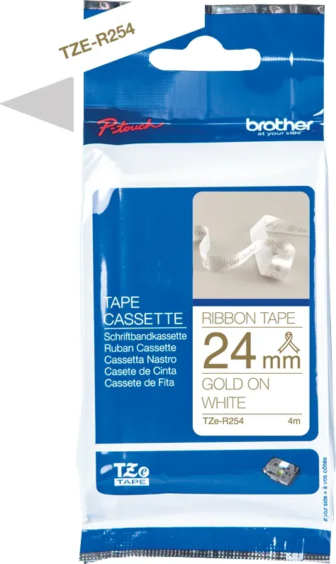 PTOUCH Band weiss/gold TZE-R254 Tze Ger&auml;te 24mm