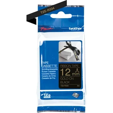 PTOUCH Band schwarz/gold TZE-R334 Tze Ger&auml;te 12-36mm