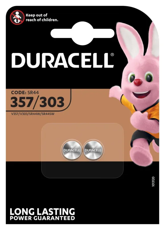 DURACELL Knopfbatterie Specialty 357/303 V357, V303, SR44W,1.5V 2 St&uuml;ck