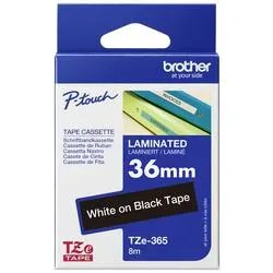 PTOUCH Band, laminiert weiss/schwarz TZe-365 PT-3600 36 mm