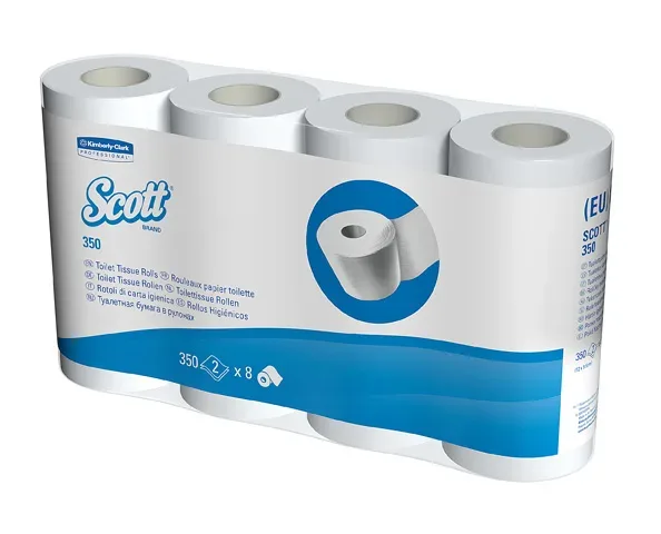 SCOTT Toilettenpapier weiss 18519 350 Blatt, 2-lagig 8 St&uuml;ck