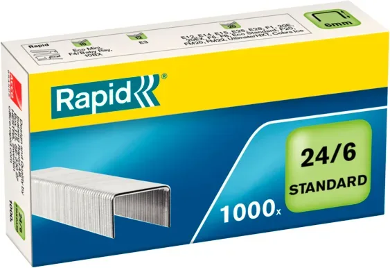 RAPID Heftklammern 24/6 verzinkt 24855600 max. 20 Blatt 1000 St&uuml;ck
