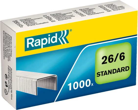 RAPID Heftklammern 26/6 verzinkt 24861300 max. 20 Blatt 1000 St&uuml;ck