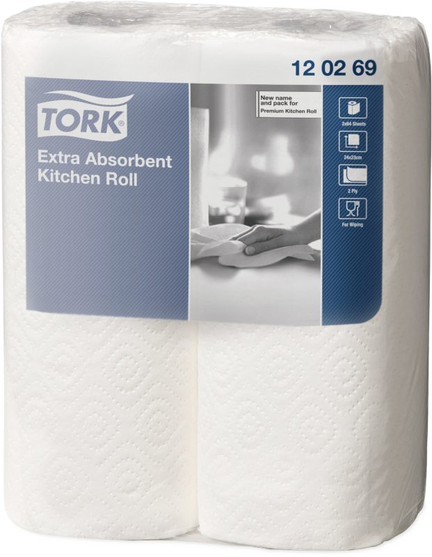 TORK K&uuml;chenrolle 473488 weiss, 2-lagig 2 St&uuml;ck