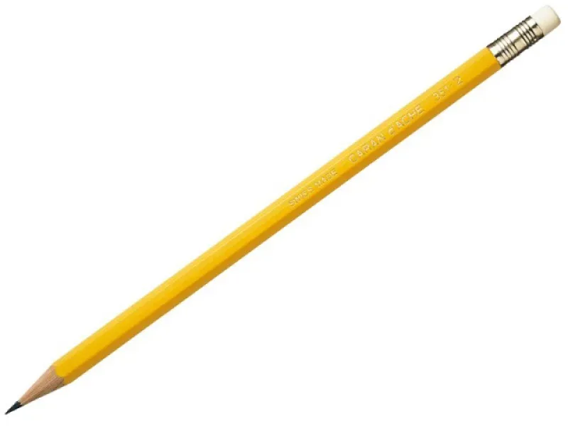 CARAN D'ACHE Bleistift HB 351.272 gelb, mit Gummi