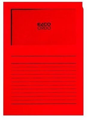 ELCO Sichth&uuml;lle Ordo 120g A4 29489.92 rot, Fenster 100 St&uuml;ck
