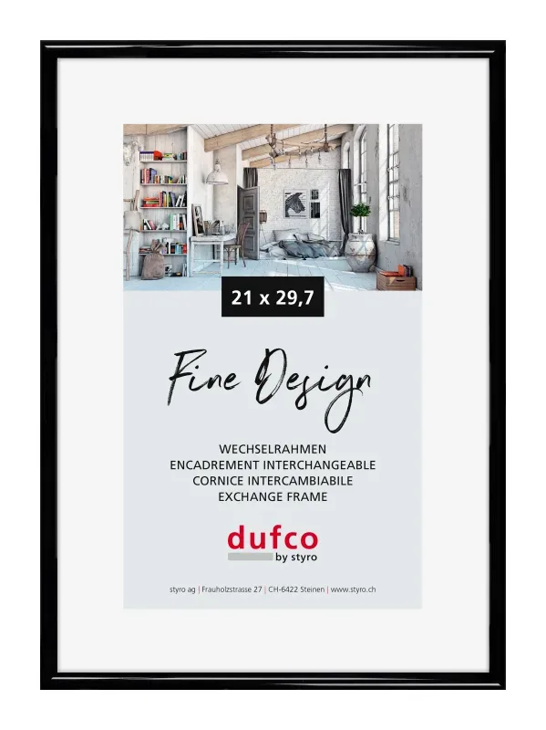 DUFCO Bilderrahmen 21x29.7cm 1400.40051 Fine Design schwarz