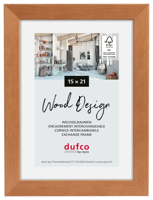 DUFCO Holz-Bilderrahmen 15x21cm 1610.80885 Toronto Kirschbaum