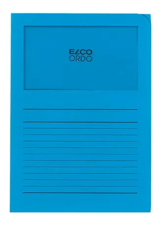 ELCO Sichth&uuml;lle Ordo 120g A4 29489.32 intensivblau, Fenster 100 Stk.