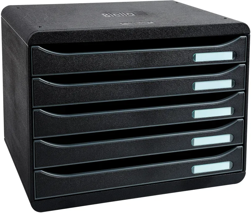 BIELLA Schubladenbox quer BIGBOX A4+ 030871402BID schwarz, 5 Schubladen