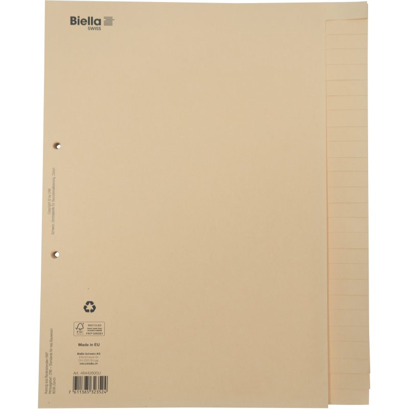 BIELLA Bauabrechnungsregister A4 464426.00 26-teilig, braun, blanko