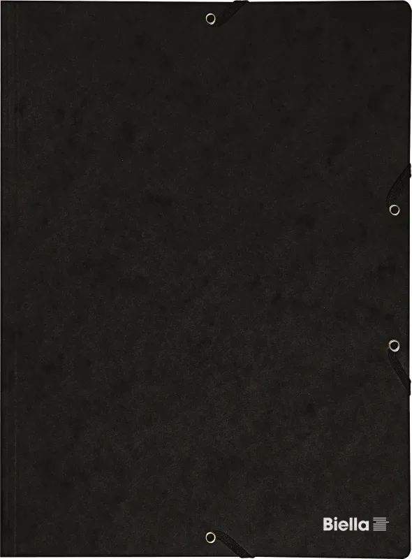 BIELLA Gummibandmappe A4 178401.02 schwarz,355gm2 200 Bl.