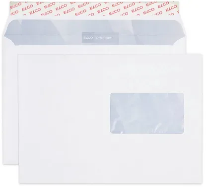 ELCO Couvert Premium m/Fenster B5 32996 100g, weiss 500 St&uuml;ck