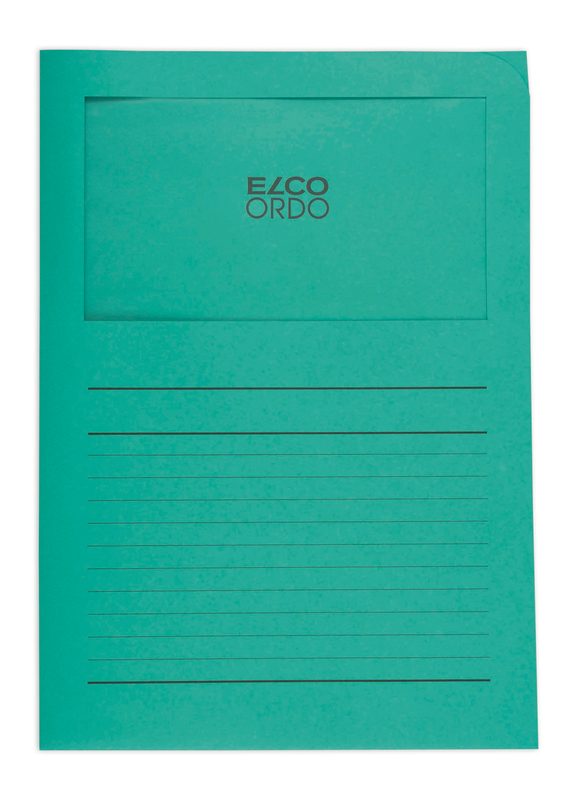 ELCO Sichth&uuml;lle Ordo 120g A4 29489.63 gr&uuml;n, Fenster 100 St&uuml;ck