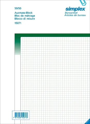 SIMPLEX Ausmassbuch gr&uuml;n A4 15071 Durchschreibepapier 50x2 Blatt