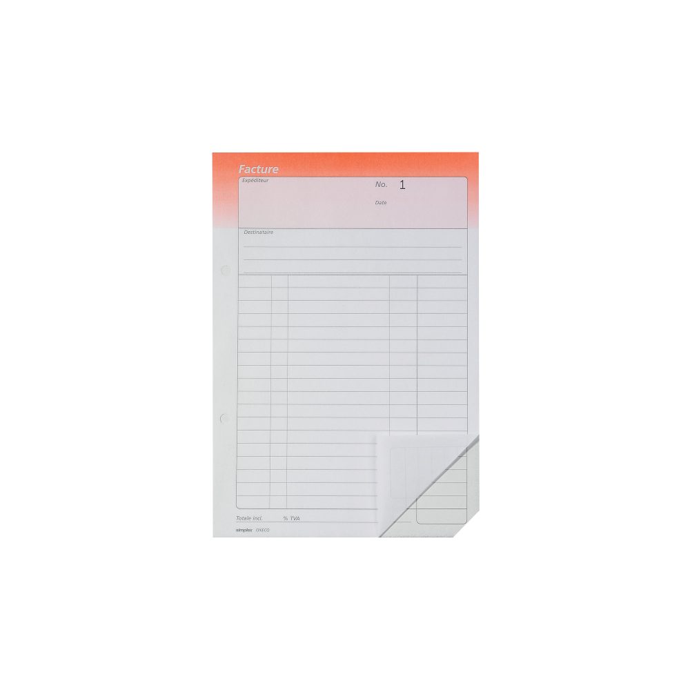 SIMPLEX Rechnungen F A5 15395F orange/weiss 50x2 Blatt