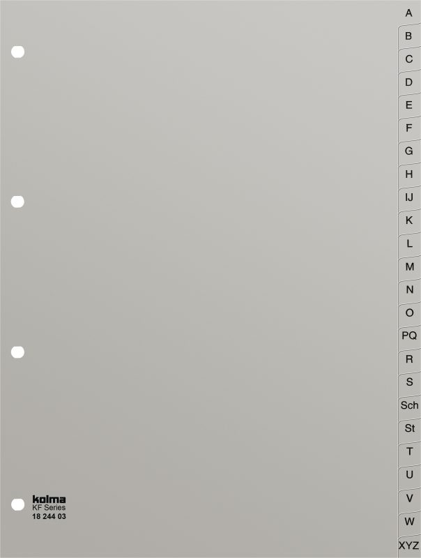 KOLMA Register PP grau A4 18.244.03 A-Z, Kolmaflex