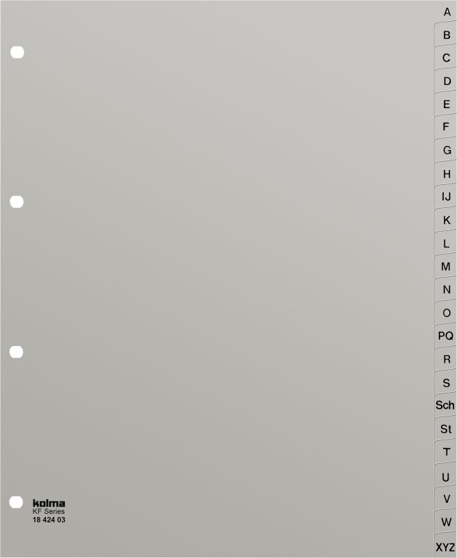 KOLMA Register KolmaFlex XL A4 18.424.03 grau, A-Z, 24-teilig, 4-Loch