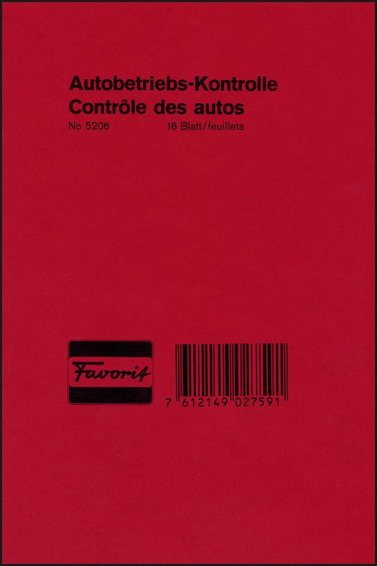 FAVORIT Autobetriebskontrolle D/F 5206 12,0&times;18,0cm 16 Blatt