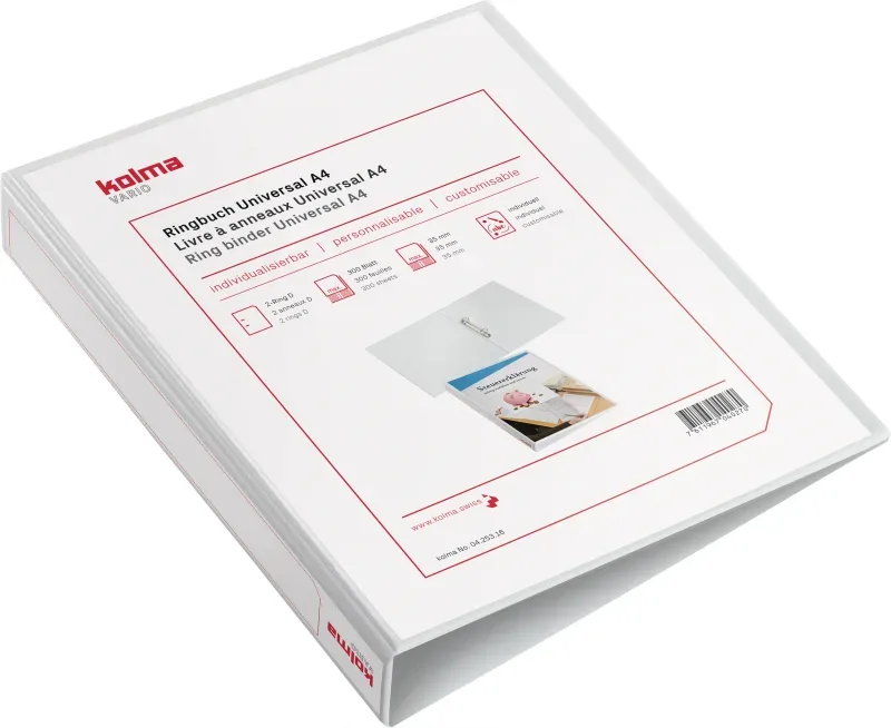 KOLMA Ringbuch Vario Universal A4 04.253.16 weiss, 2-Ring 35mm