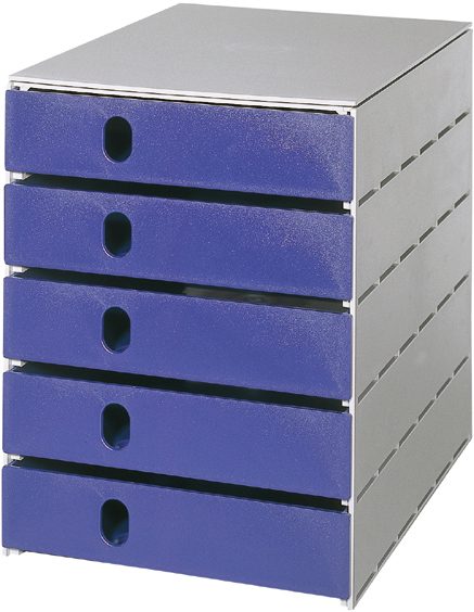 STYRO Schubladenbox grau 16-800038 5 F&auml;cher