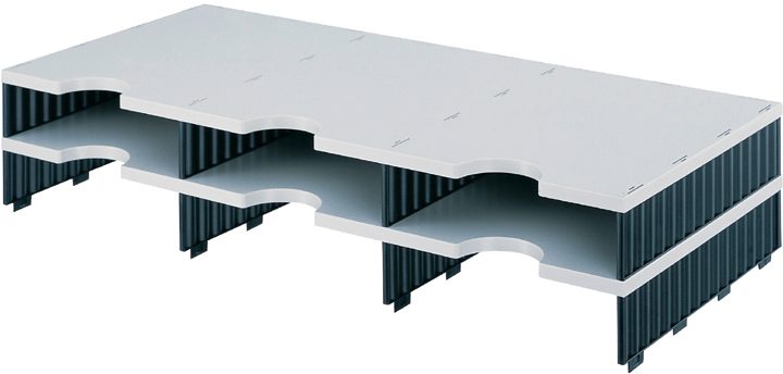 STYRO Styrodoc trio Aufbaueinheit 268-13021.98 schwarz/grau 6 F&auml;cher