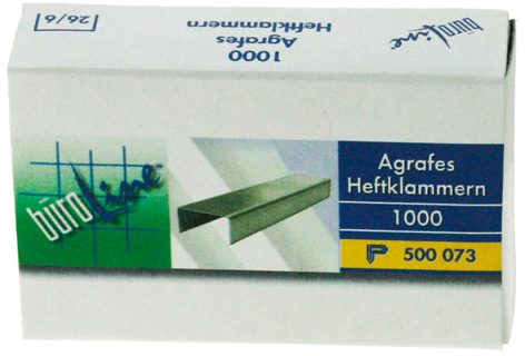 B&Uuml;ROLINE Heftklammern 26/6mm 500073 1000 St&uuml;ck